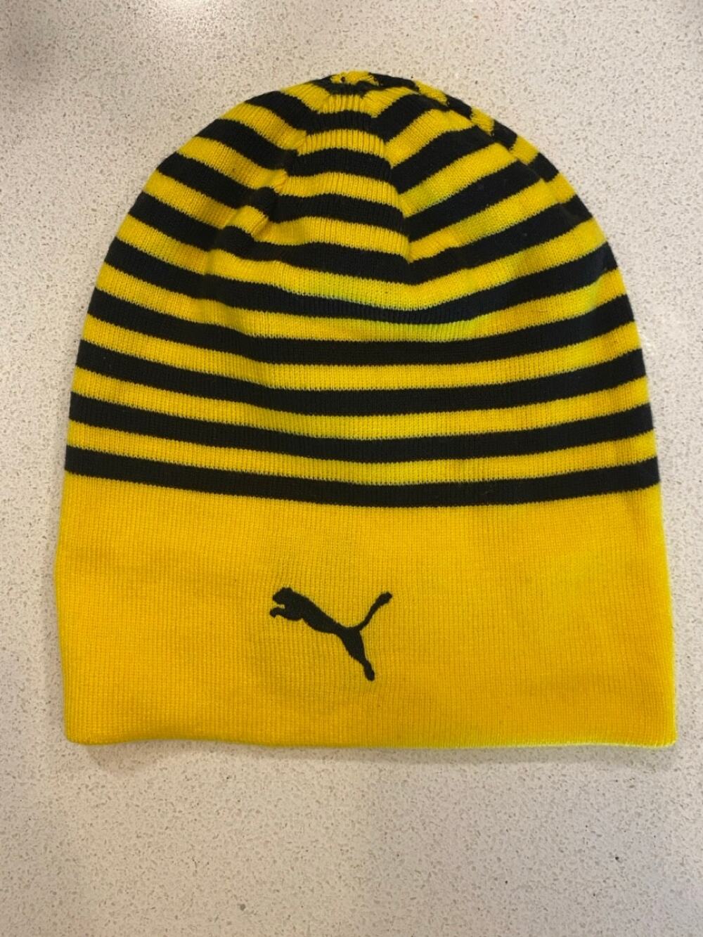 Puma Borussia Dortmund BVB 09 Reversible Beanie Yellow Black Striped Germany